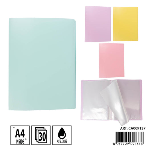 PRYMA porta listino A4 30tasche pastel