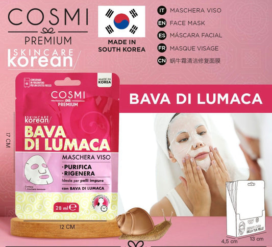 COSMI maschera viso K-BEAUTY bava di lumaca 28ml