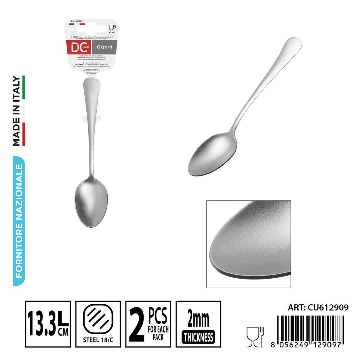 DC CASA Oxford sabbiato cucchiaio caffè 13,3cm 2pz