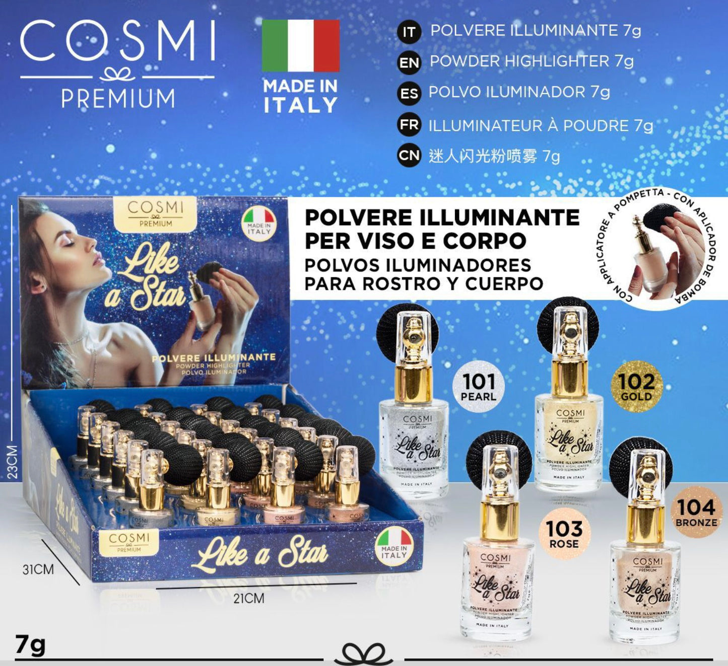 COSMI polvere illuminante spray viso e copro  7g