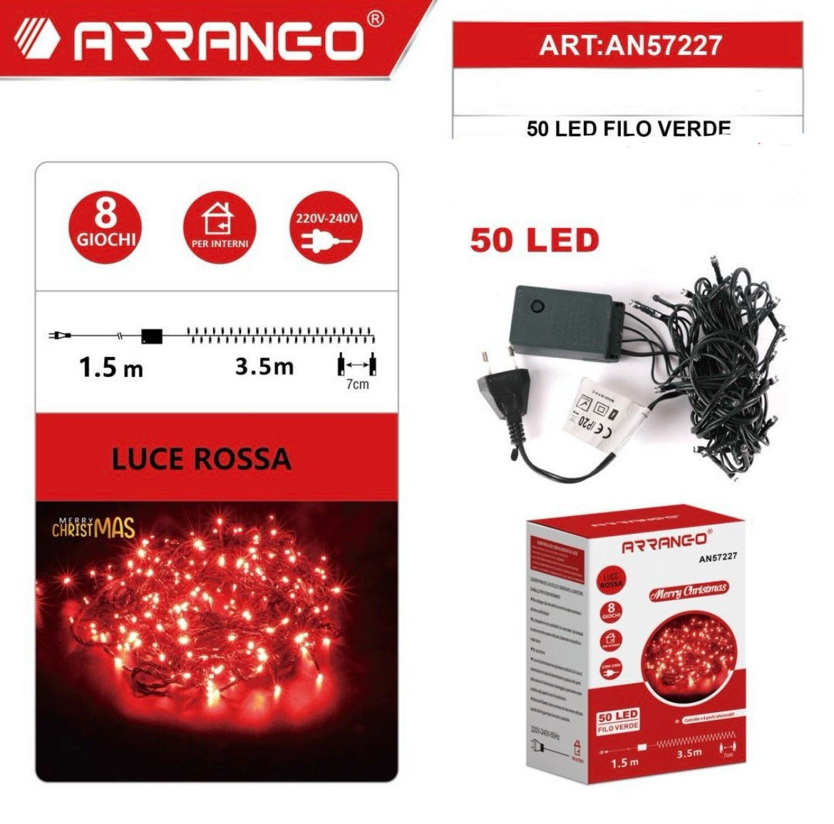 ARRANGO 50 LED filo verde
