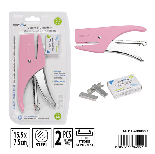 PRYMA cucitrice metallica+100punti  passo 64 pastel