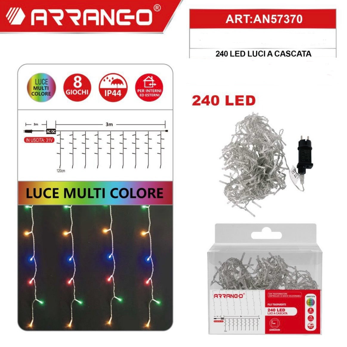 ARRANGO 240 LED luci a cascata