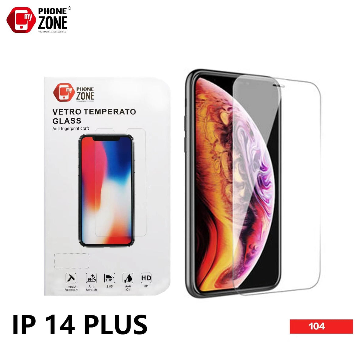 VETRO TEMPERATO IP 14 PLUS