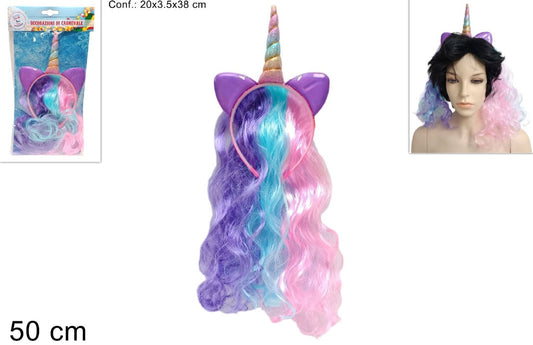 Parrucca a cerchietto unicorno