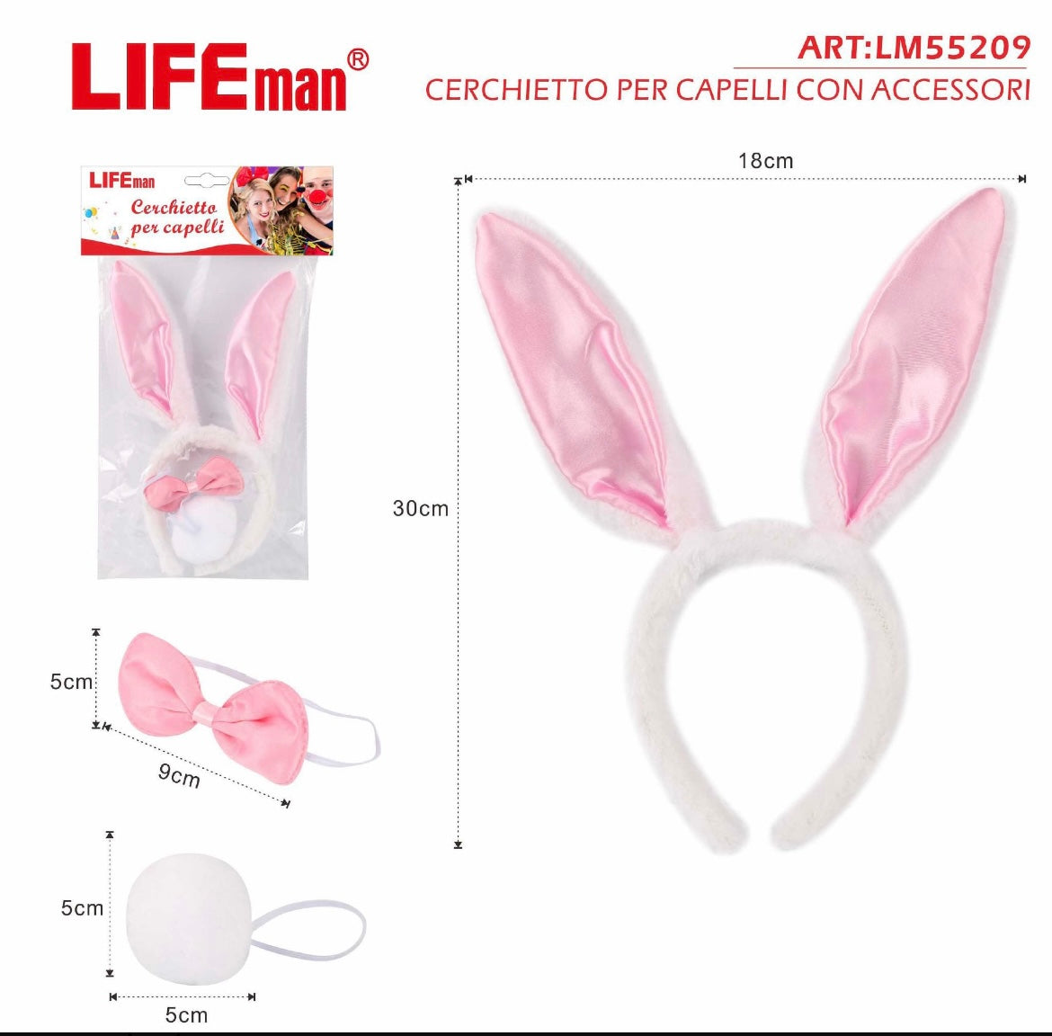 CERCHIETTO PER CAPELLI CON ACCESSORI