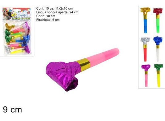 LINGUE SONORE 10 PZ METALLIZZATI COLORATI