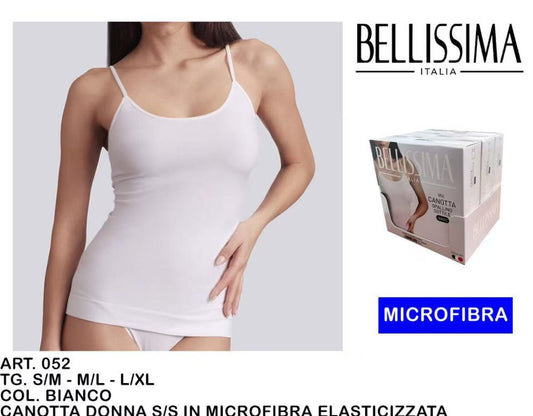 BELLISSIMA CANOTTIERA DONNA SPARA SOTILE BIANCO