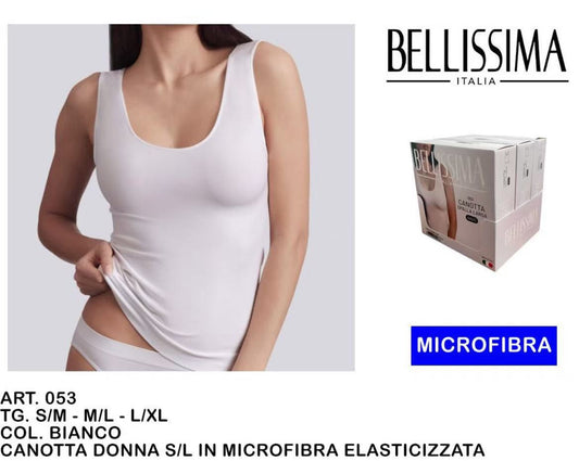 BELLISSIMA CANOTTIERA  DONNA SPARA  LARGA BIANCO