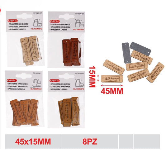 EMI ETICHETTE HANDMADE 45*15MM 8PZ