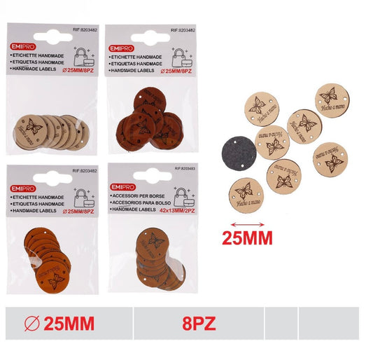 EMI ETICHETTE HANDMADE 25MM 8PZ