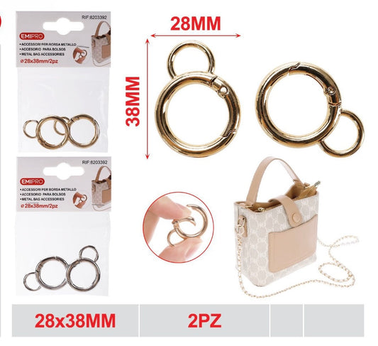 EMI ACCESSORI PER BORSA METALLO 5*28*38MM 2PZ