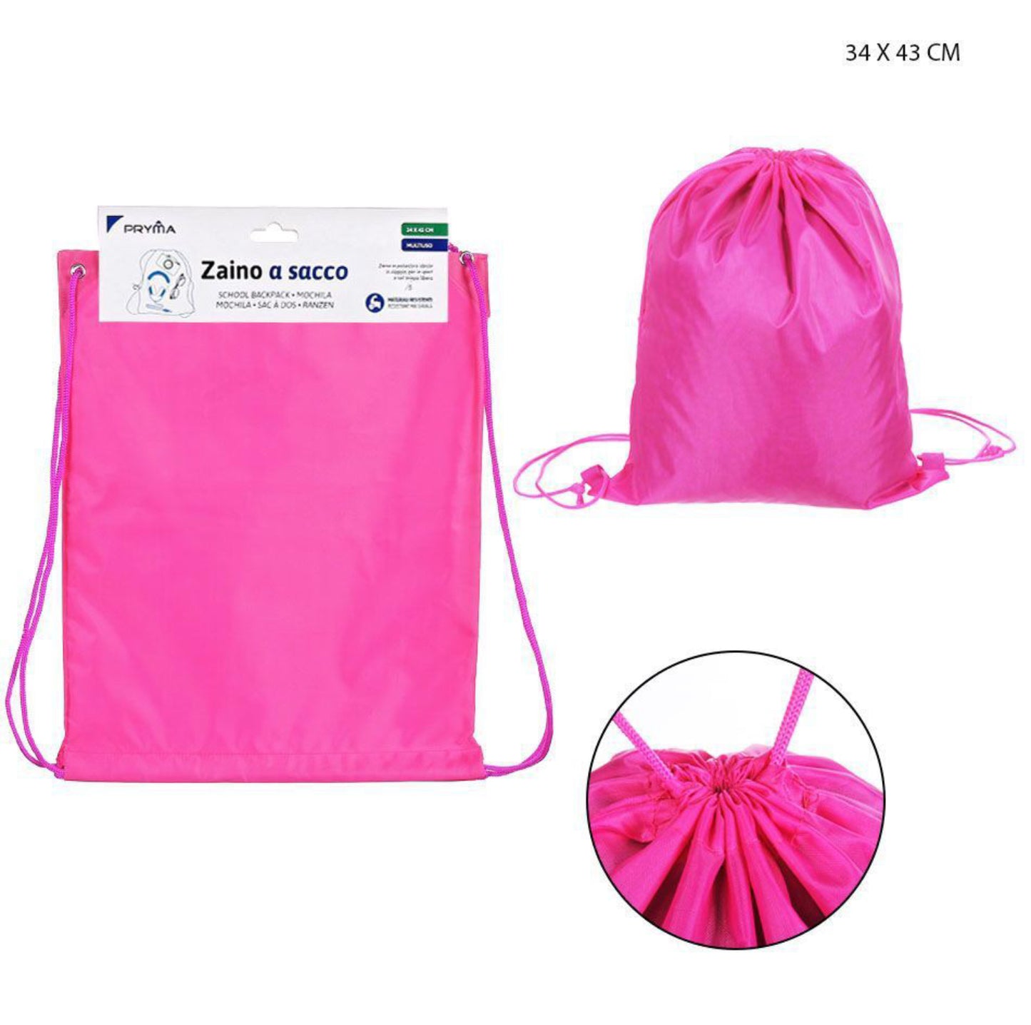 PRYMA zaino a sacco 34x43cm