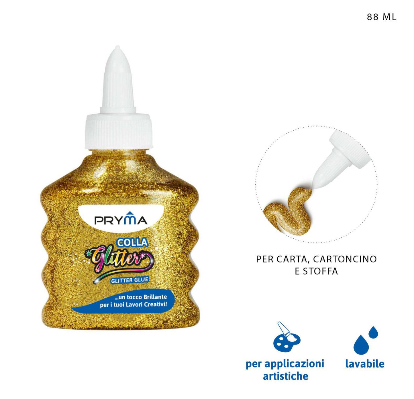 PRYMA colla glitter 88ml  oro