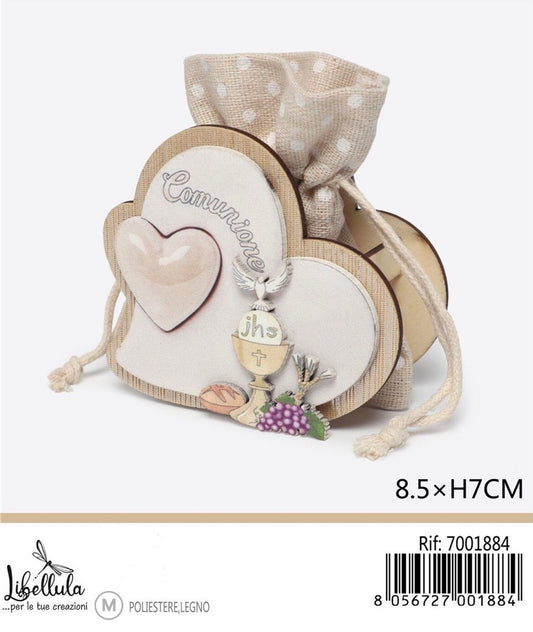 SACCHETTO cuore  comunione 8.5xH7cm