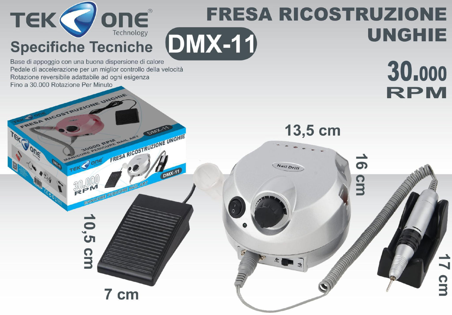 TEK ONE  fresa ricostruzione unghie mod.DMX-11