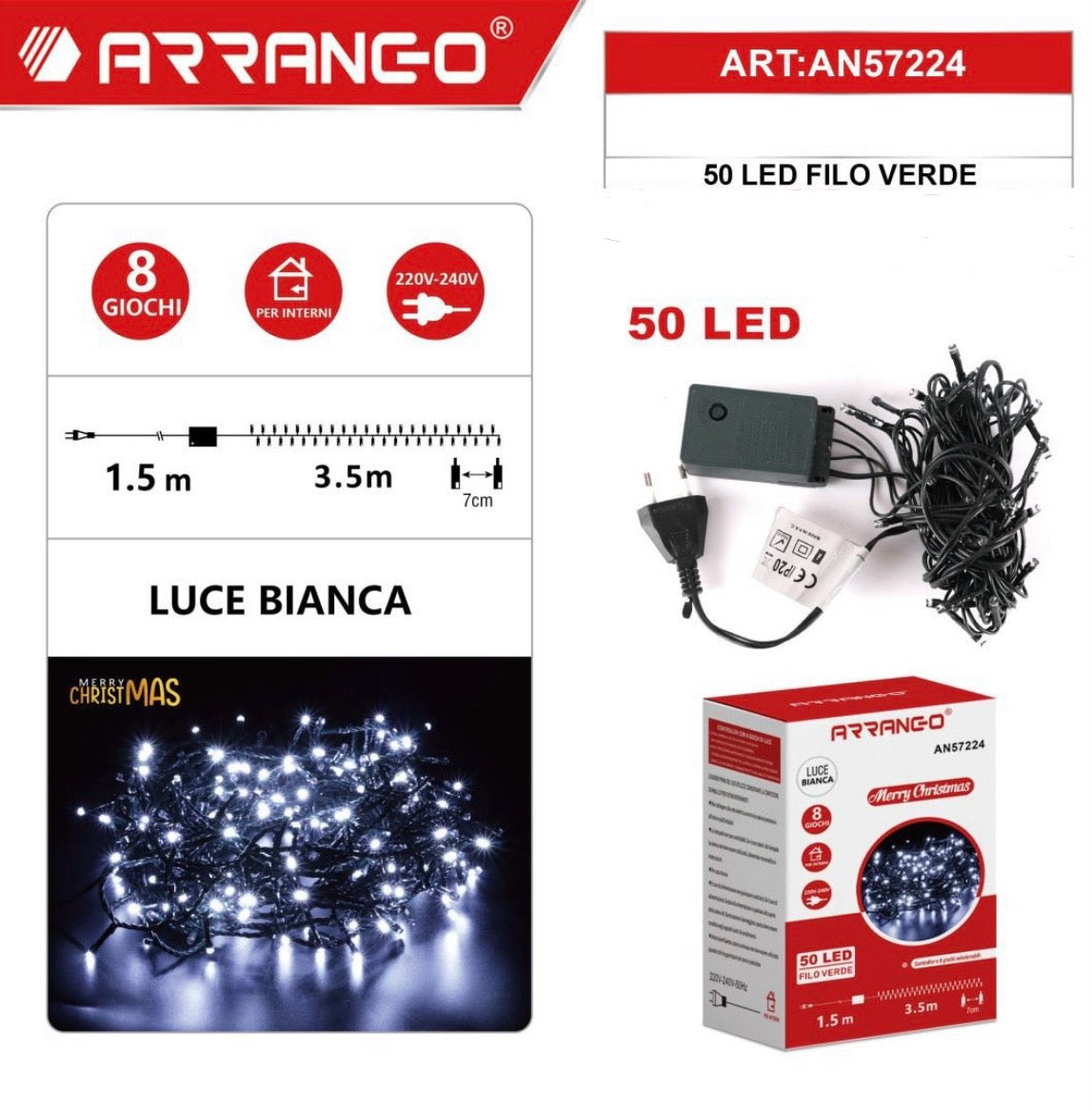 ARRANGO 50 LED filo verde