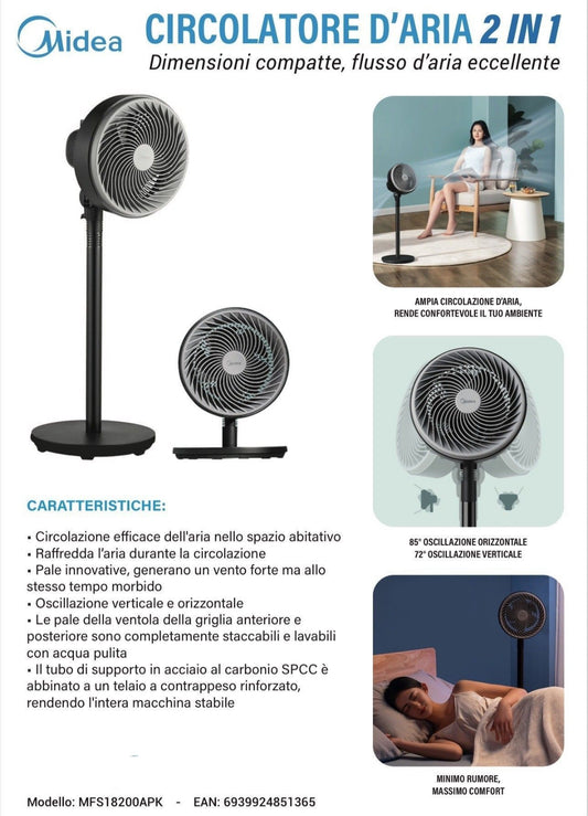 MIDEA ventilatore 2in 1 33W
