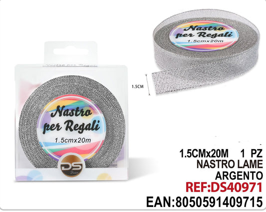 Nastro lame argento 1.5 cmx20m