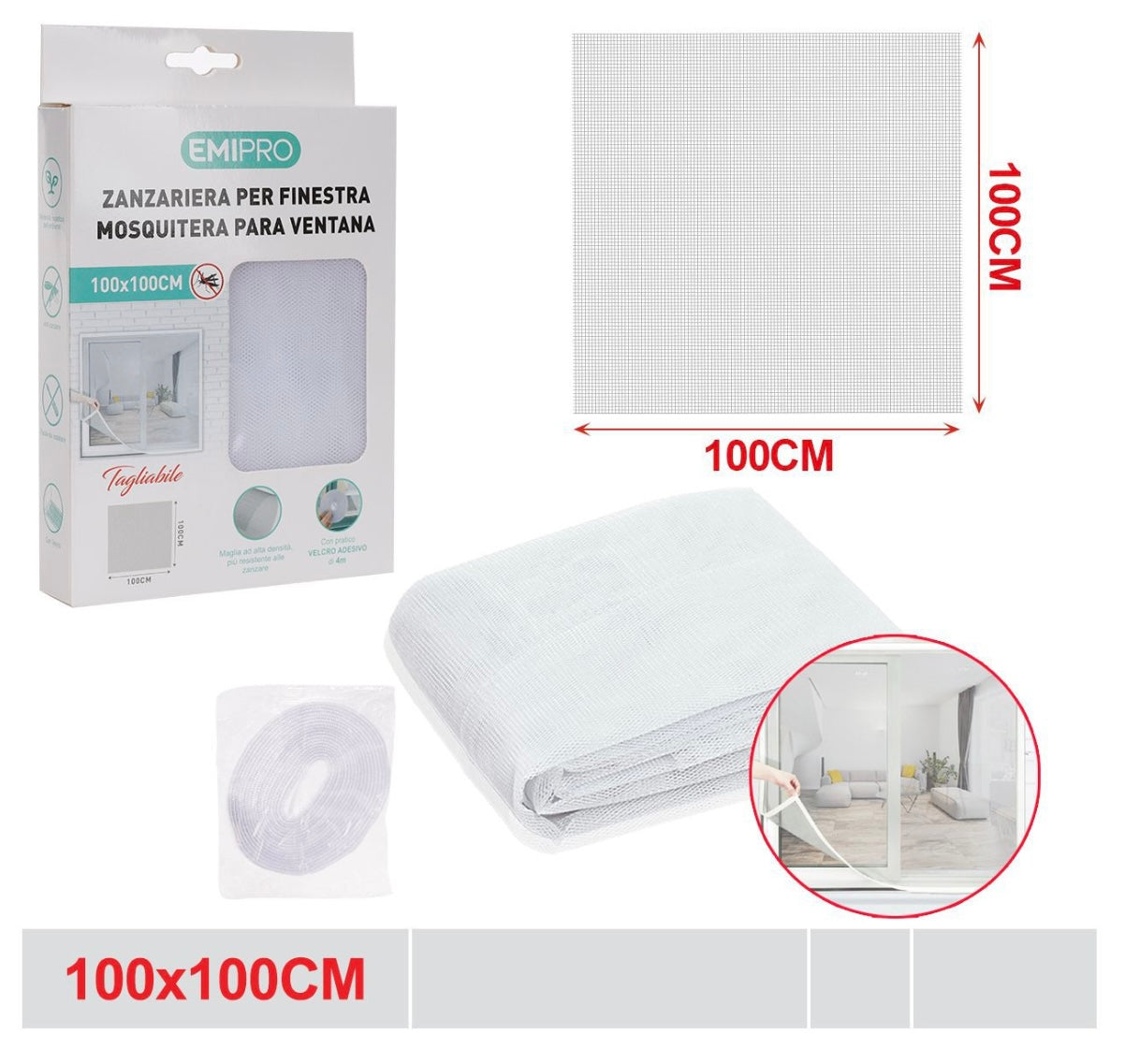 EMI ZANZARIERA PER FINESTRA 100*100CM