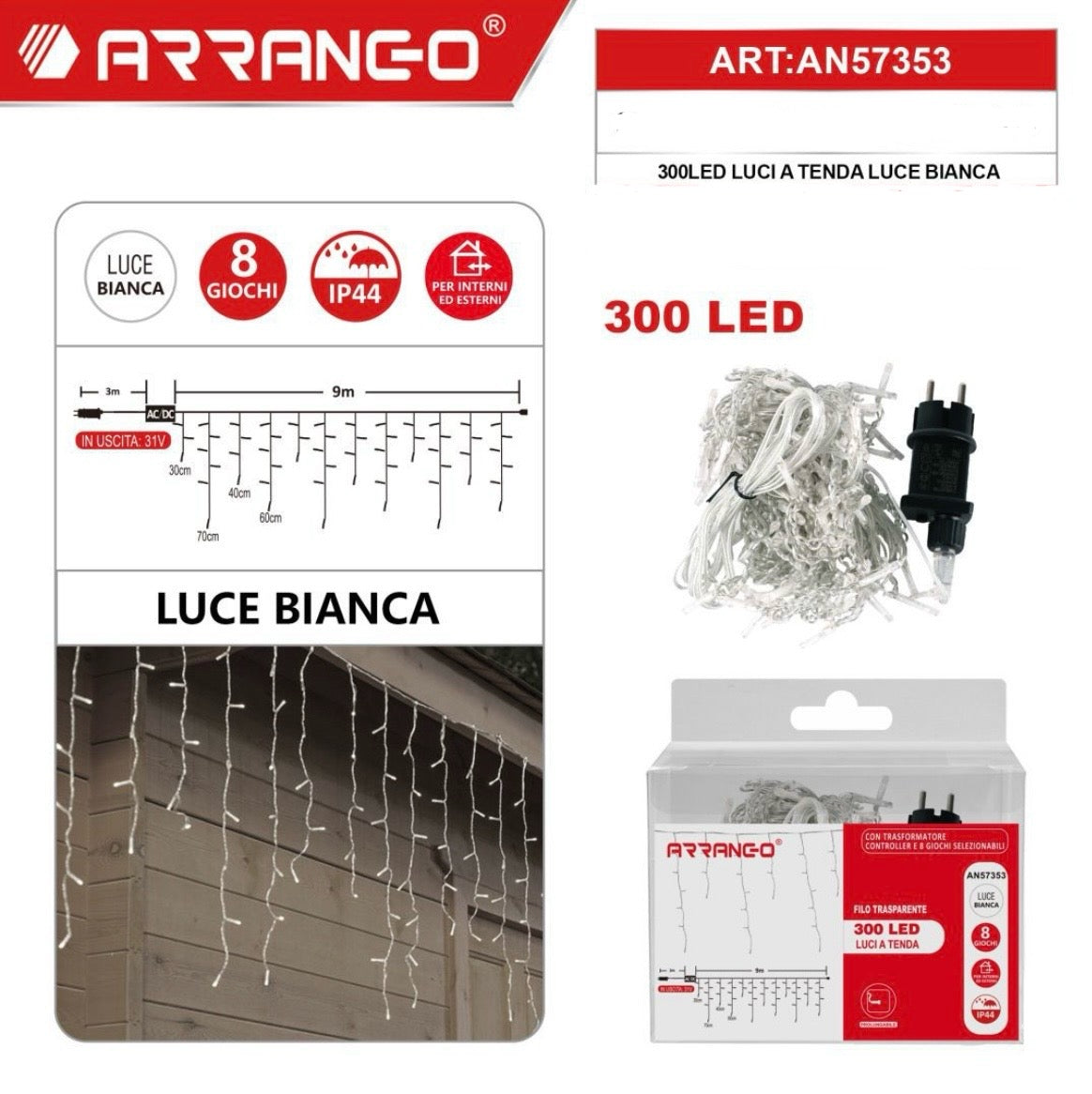 ARRANGO 300LED luci a tenda