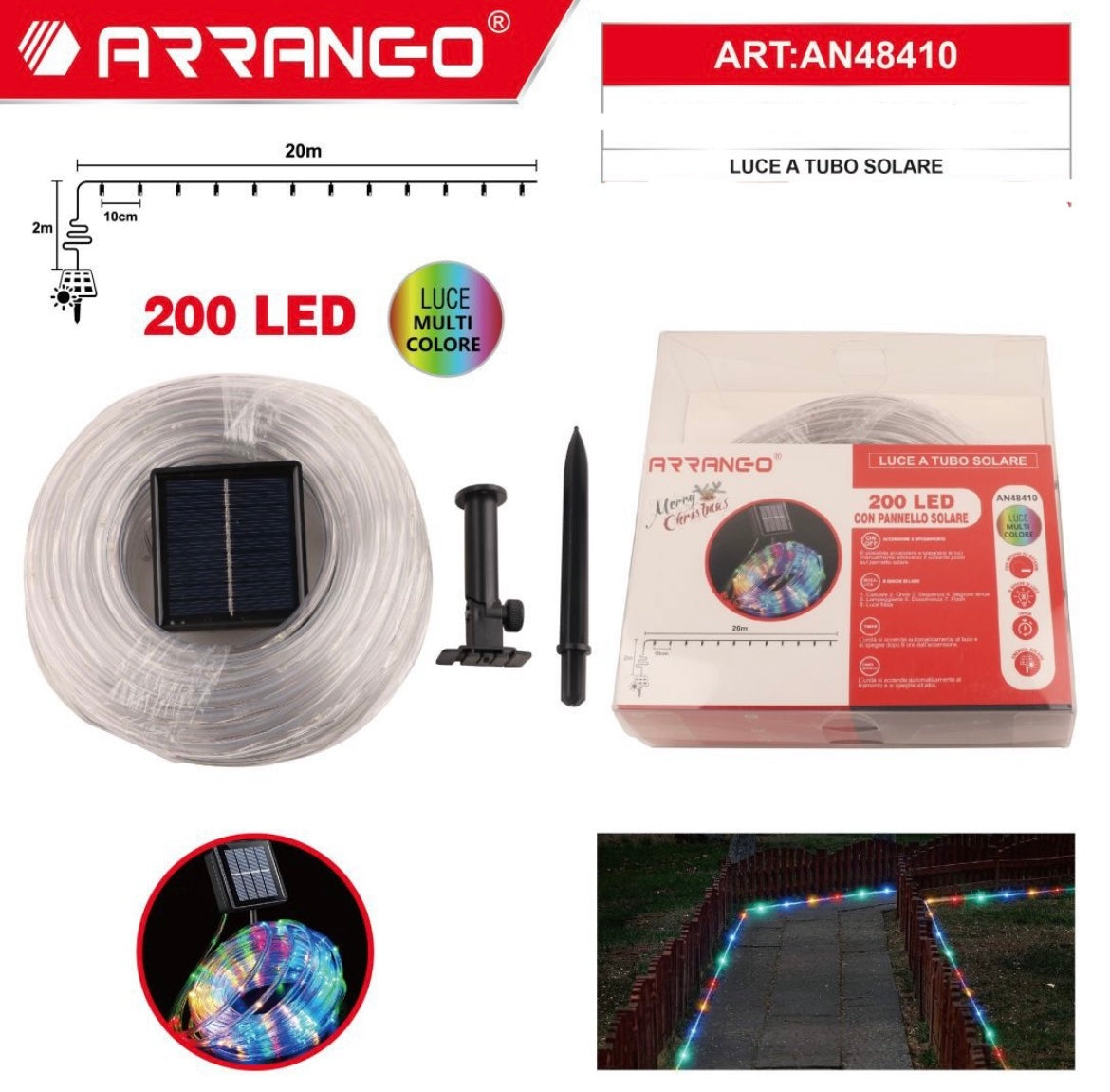 ARRANGO 200  LED Luce a tubo solare