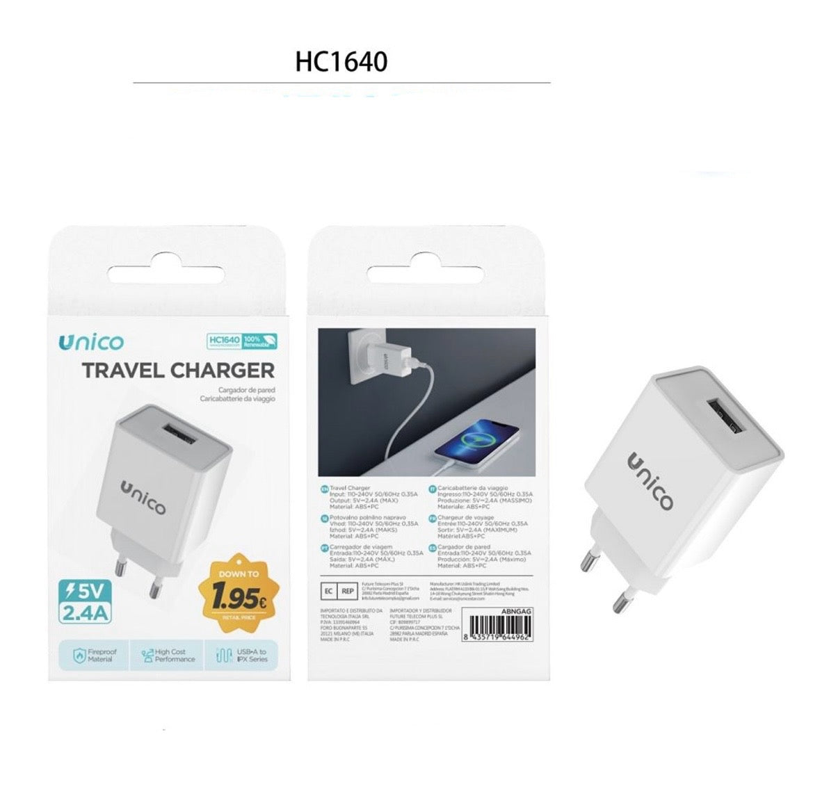 UNICO CARICA 5V 2.4A  HC1640