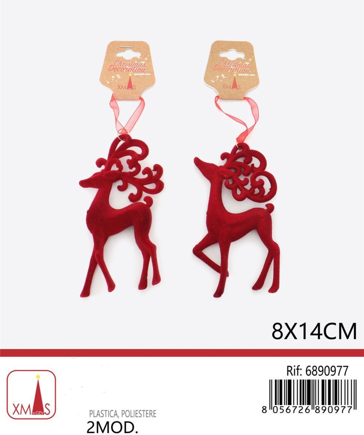 NATALE pendente renna 8x14cm