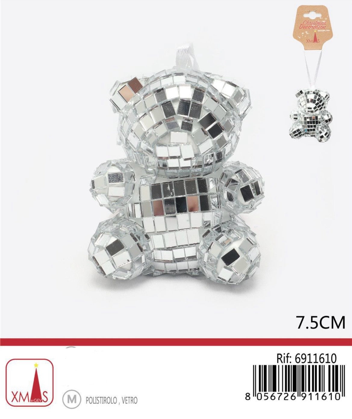 NATALIZIA pendente orsetto argento 7.5cm