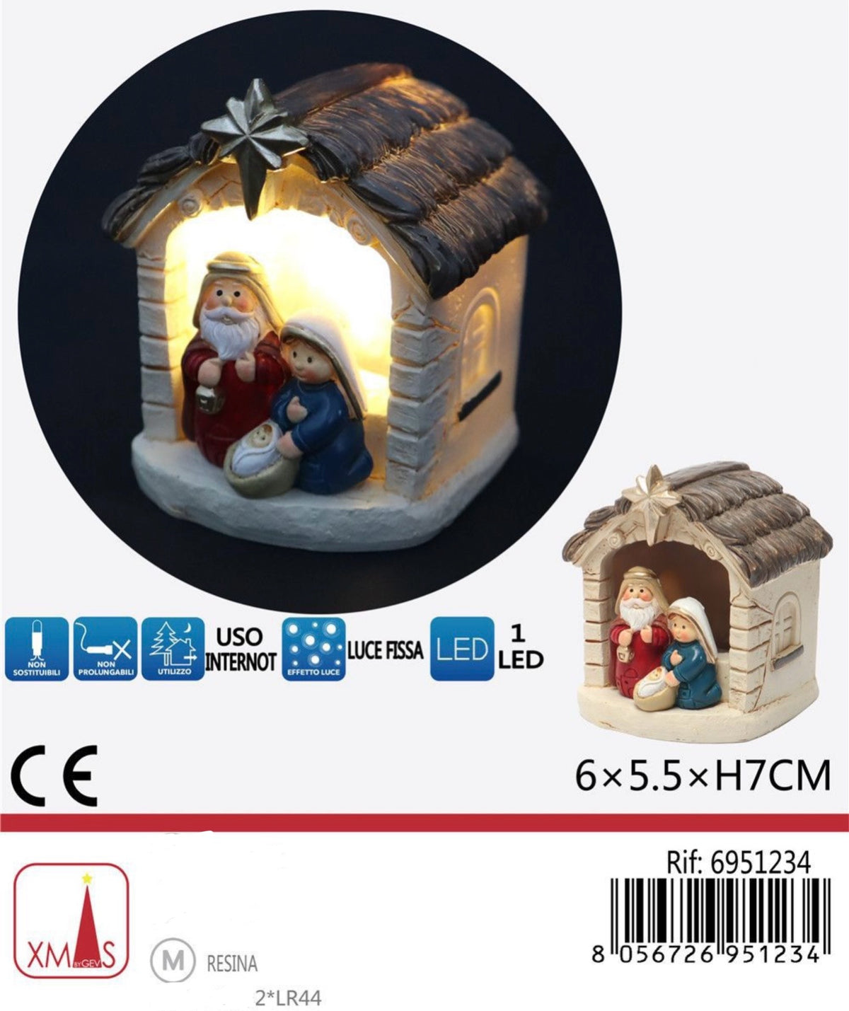 NATALE nativita 5.5x6x7cm