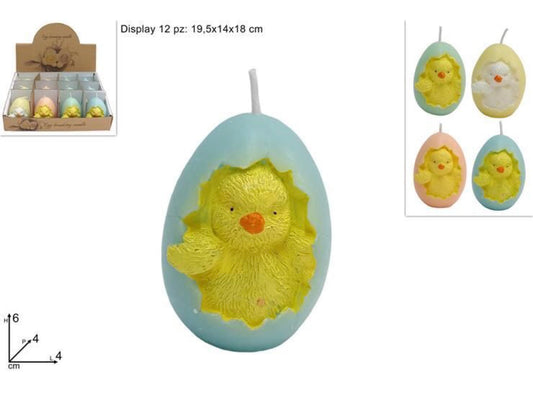 PASQUA candela uovo gallina H6xL4cm
