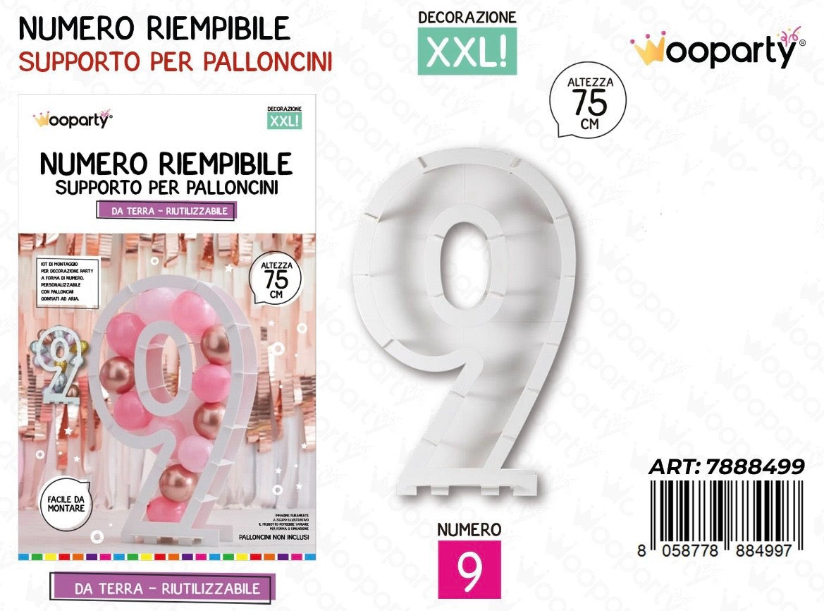 NUMERO riempibile  9 75cm