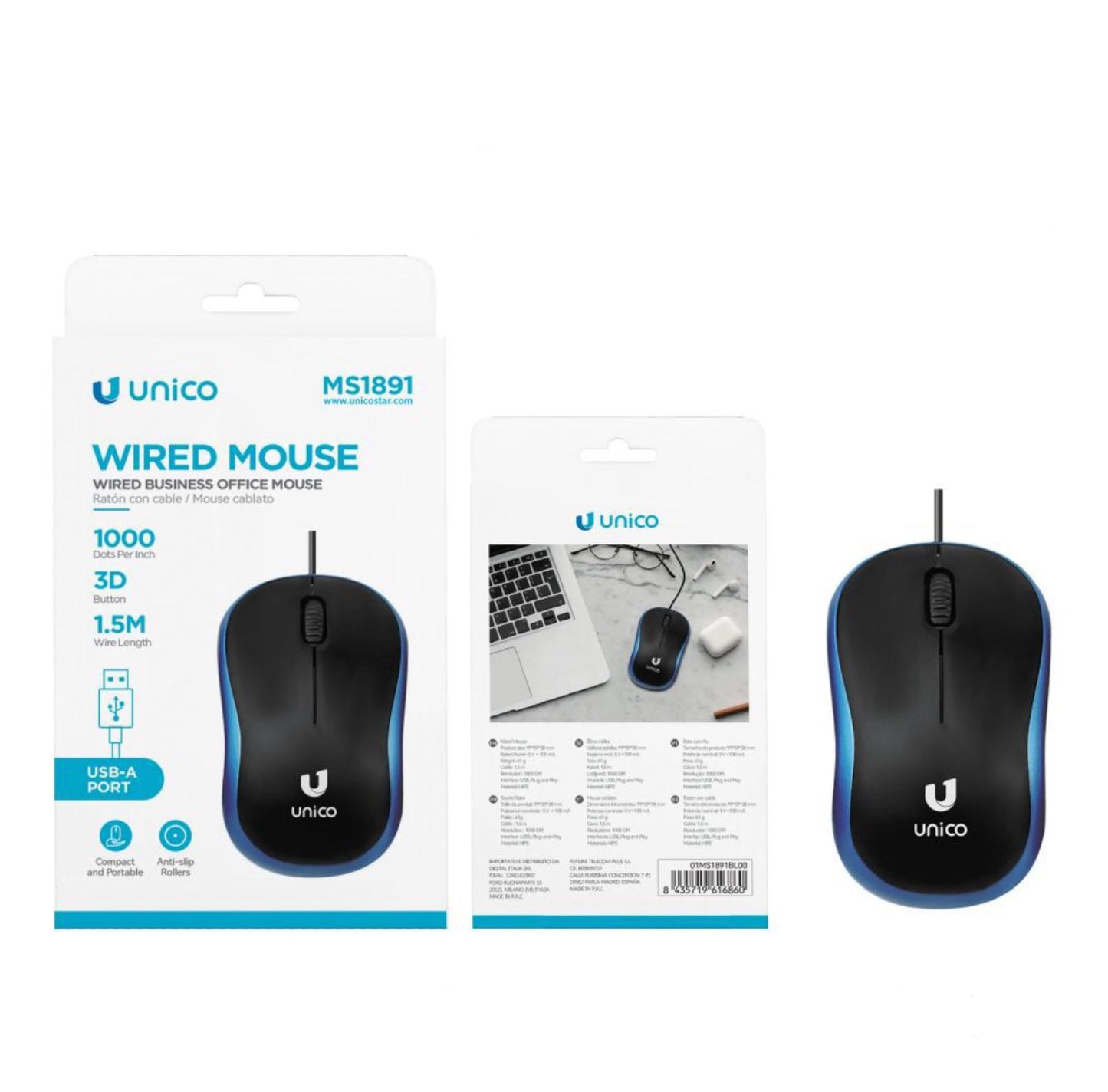 UNICO mouse BLUE MS1891