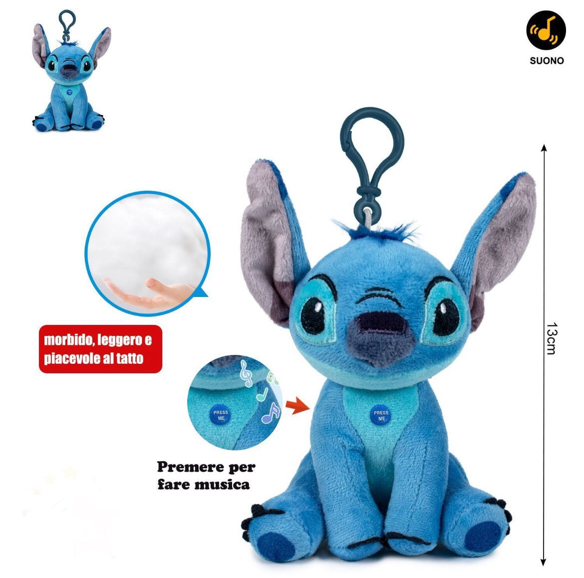 PELUCHE Stich portachiave 12cm