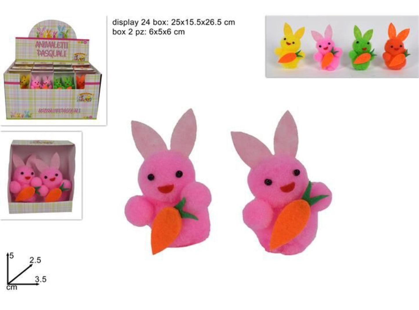 PASQUA coppia conigli 6x5x6cm