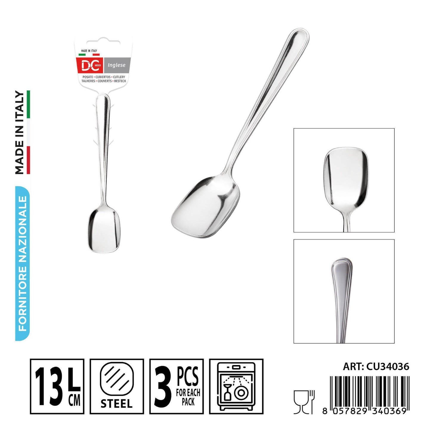 DC CASA  cucchiaio gelato 13cm 3pz