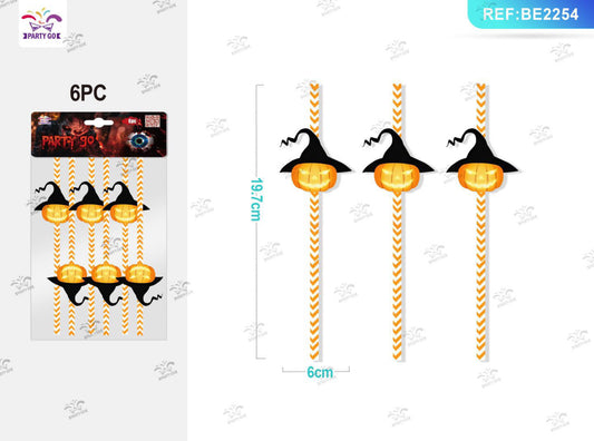 HALLOWEEN cannucce a zucca 6pz