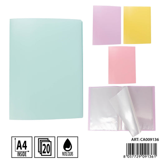 PRYMA porta listino A4 20tasche pastel