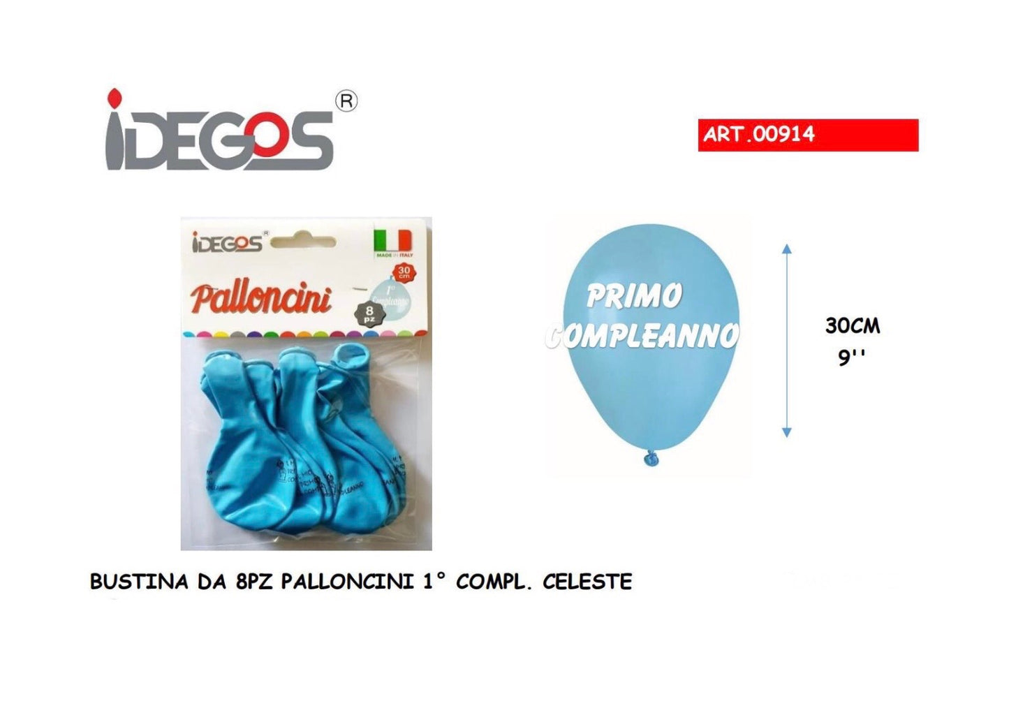 PALLONCINI 1 compleanno 8pz