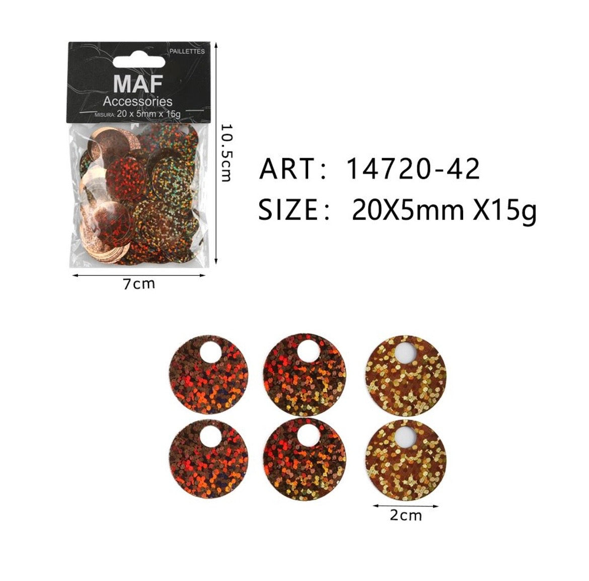 PAIETTE 20x5mm 15g ART.14720