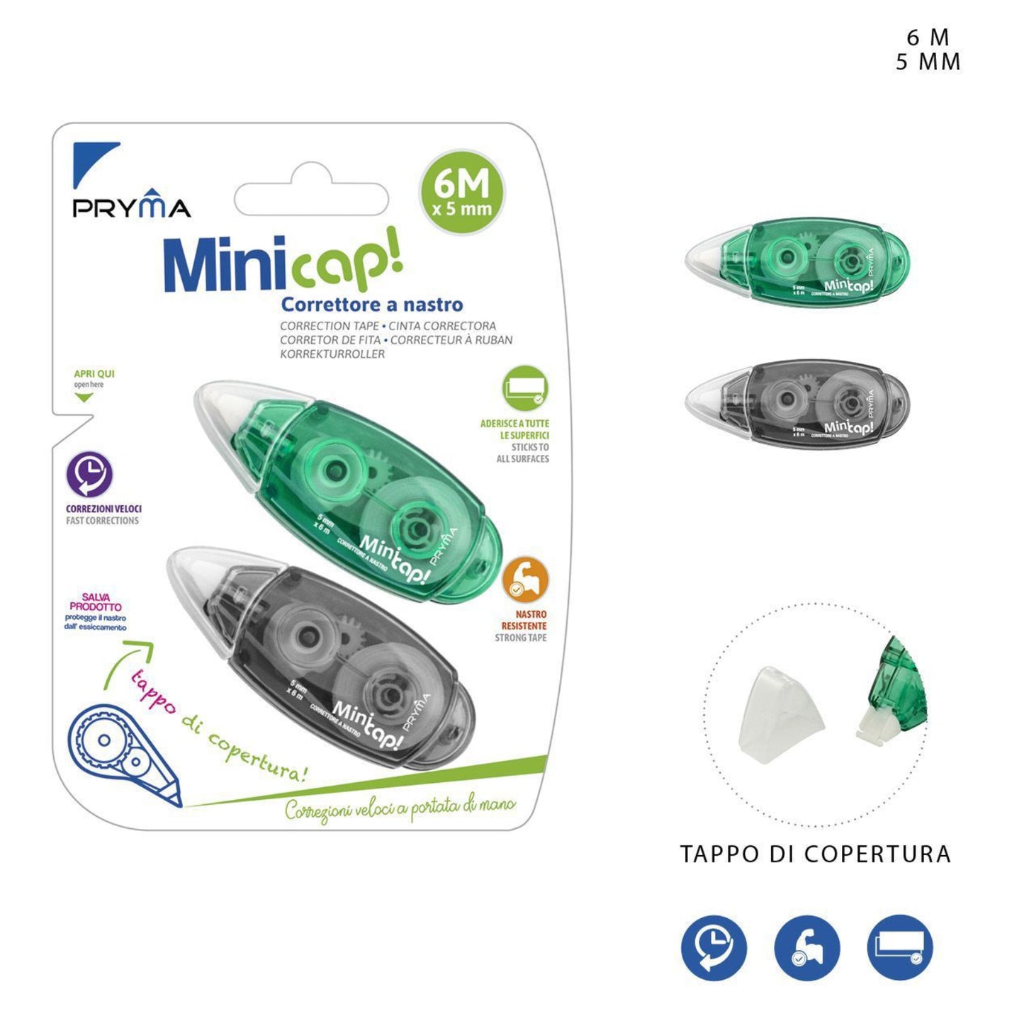 PRYMA correttore a nastro minicap 5mmx6m 2pz