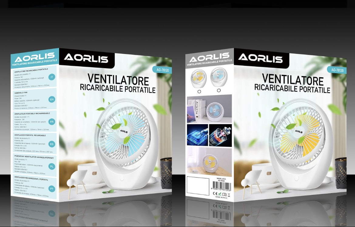 VENTILATORE ricaricabile portatile