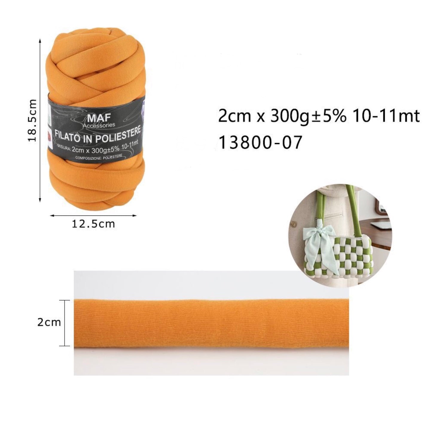 FILATO in poliestere 2cm/300g 13800-07