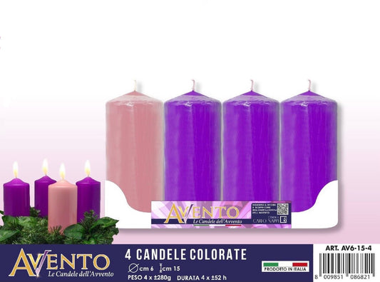 CANDELE aventi 4pz  6x15cm