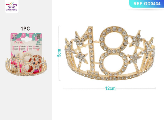 CORONA DORATA PER 18 ANNI 12*5CM 1PC