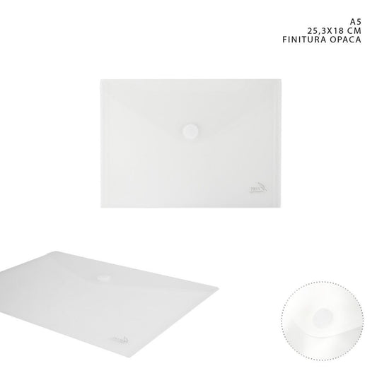 PRYMA busta con bottone velcro A5 252x180mm opaca