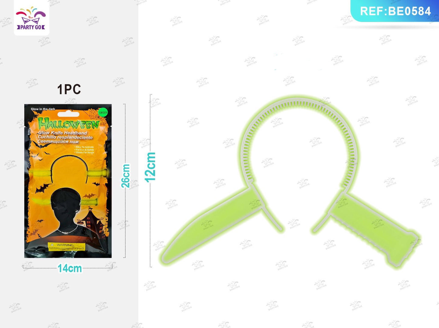 HALLOWEEN cerchietto in coltello fluorescente n
