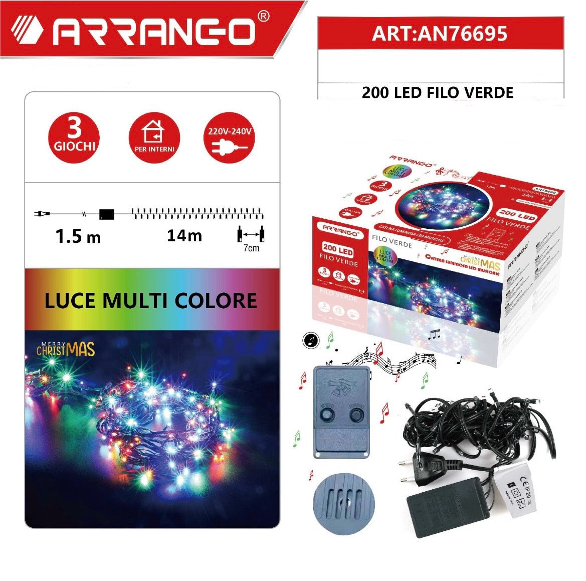 ARRANGO 200LED filo verde