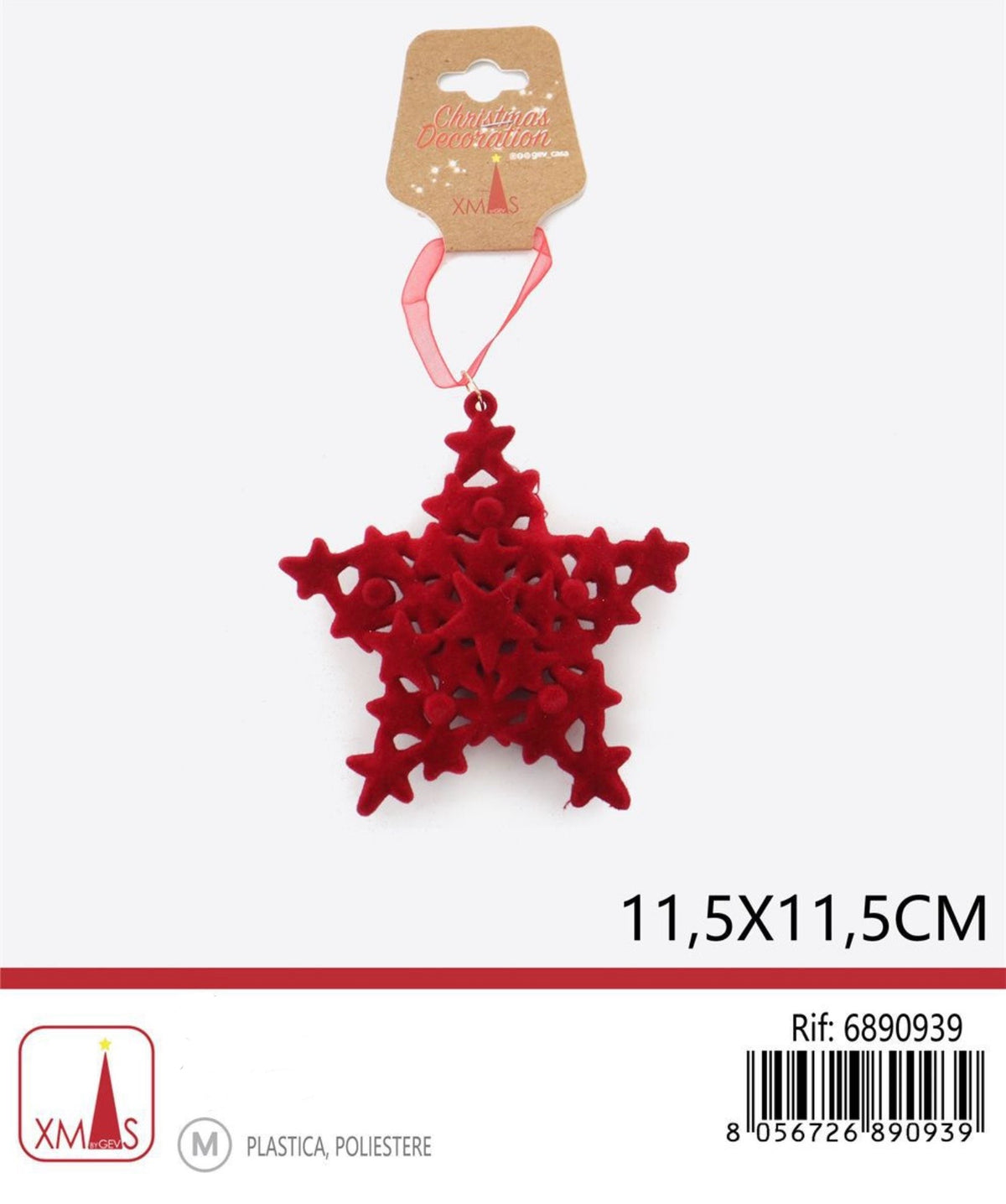 NATALE pendente stella 11,5x11,5cm