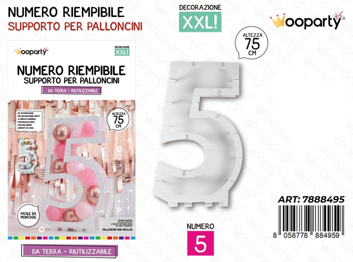 NUMERO riempibile  5 75cm